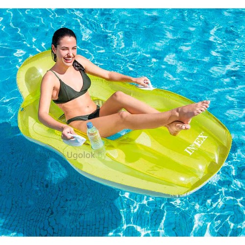 Надувной шезлонг-кресло 163x104 см Intex 56805 (салатовый)