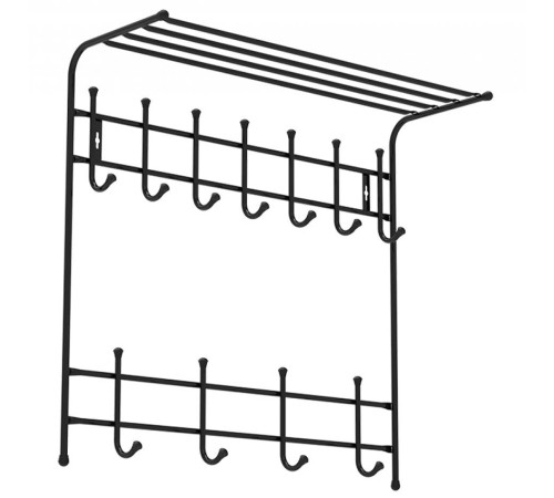 Вешалка с полкой двухъярусная ВПТ11 (черная)