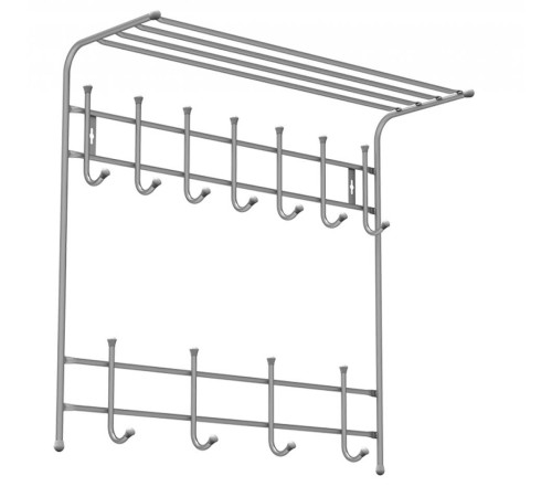 Вешалка с полкой двухъярусная ВПТ11 (серебро)