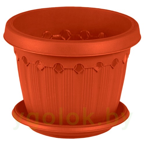 Кашпо с поддоном Флавия 10 л (терракотовый) Кашпо с поддоном Флавия 10 л (терракотовый)