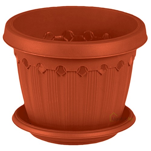 Кашпо с поддоном Флавия 10 л (терракотовый) Кашпо с поддоном Флавия 10 л (терракотовый)