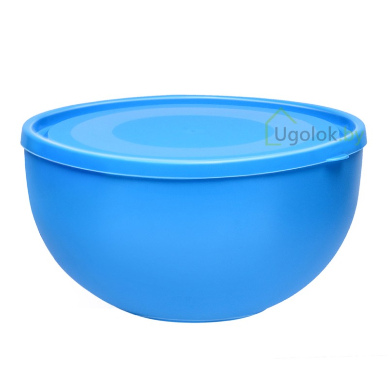 Салатница пластиковая с крышкой 1.2 л голубая