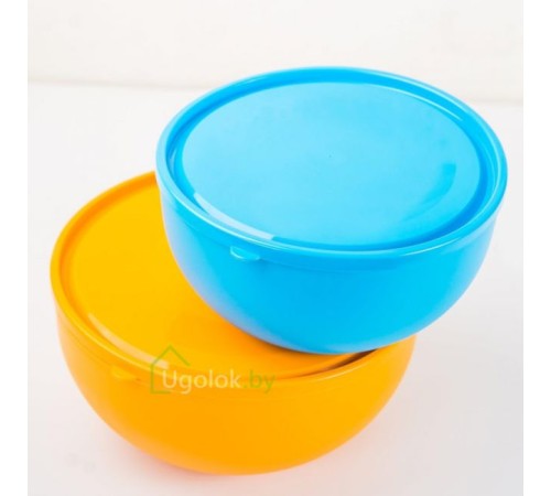 Салатница 2.5 л с крышкой (голубой)