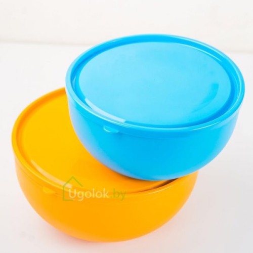 Салатница 2.5 л с крышкой (голубой)