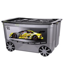 Ящик для игрушек KidsBox на колёсах (темно-серый/черный)