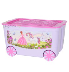 Ящик для игрушек KidsBox на колёсах (лавандово/розовый)