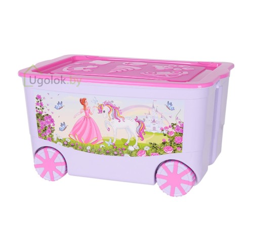 Ящик для игрушек KidsBox на колёсах (лавандово/розовый) Ящик для игрушек KidsBox на колёсах (лавандово/розовый)