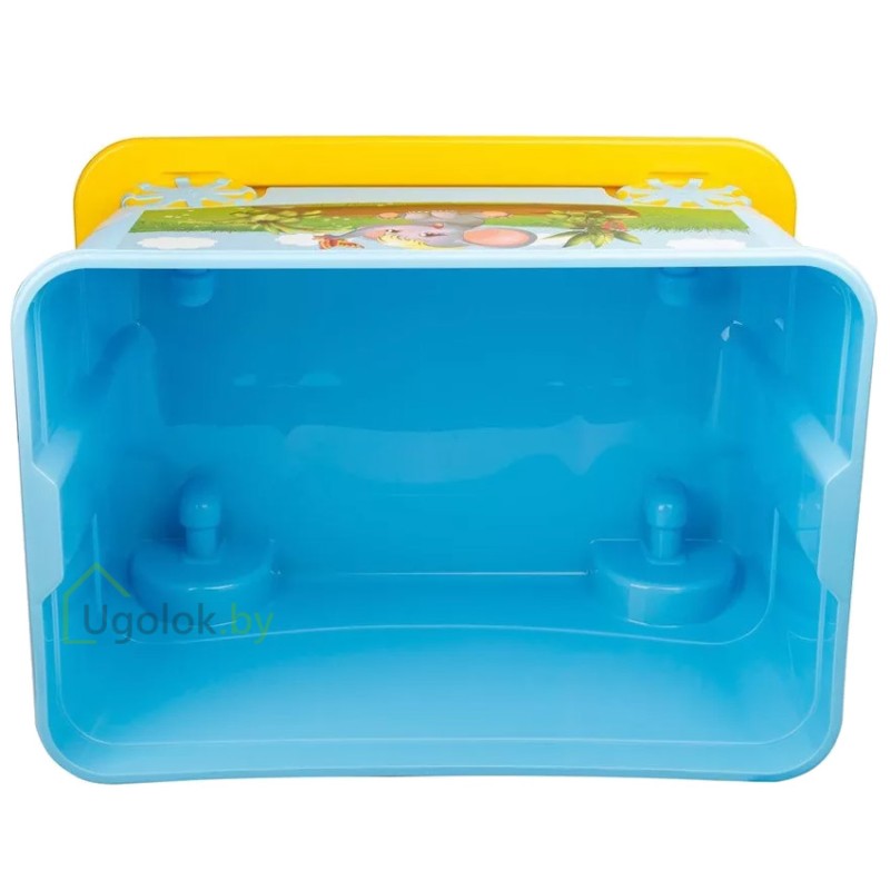 Ящик для игрушек KidsBox на колёсах (голубой/желтый)