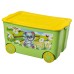 Ящик для игрушек KidsBox на колёсах (салатовый/желтый)