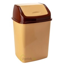Контейнер для мусора 10 л Ромашка (бежевый/коричневый)