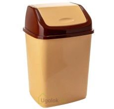 Контейнер для мусора 10 л Ромашка (бежевый/коричневый)