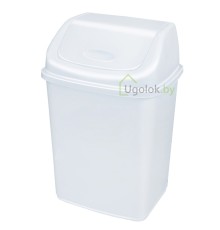 Контейнер для мусора 35 л Ромашка (белый)