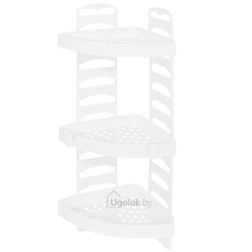 Полка угловая для ванной комнаты (белый) Полка угловая для ванной комнаты (белый)