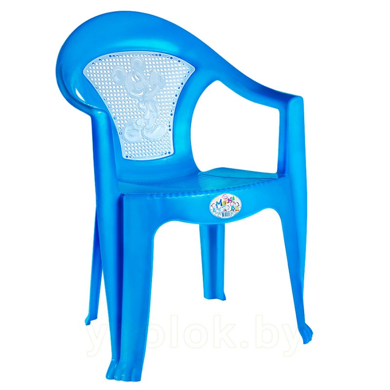 Кресло детское пластиковое Микки, голубой