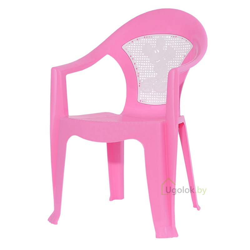 Кресло детское пластиковое Микки, розовый