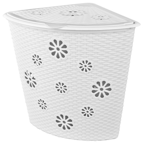 Корзина для белья Плетенка угловая 45 л (белый)