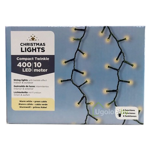 Гирлянда светодиодная Lumineo 493194 10 м 400 LED Compact Twinkle теплый белый