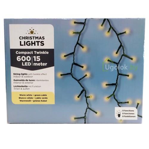 Гирлянда светодиодная Lumineo 493195 15 м 600 LED Compact Twinkle теплый белый Гирлянда светодиодная Lumineo 493195 15 м 600 LED Compact Twinkle теплый белый
