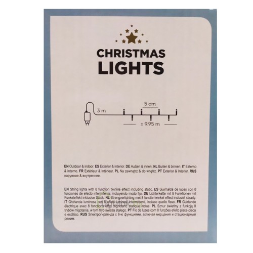 Гирлянда светодиодная Lumineo 493191 10 м 200 LED Basic Twinkle  теплый белый