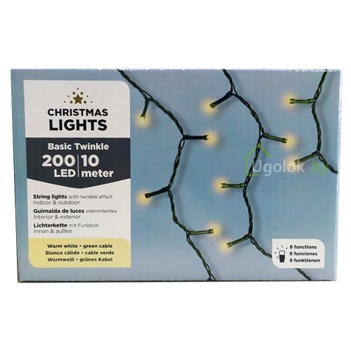 Гирлянда светодиодная Lumineo 493191 10 м 200 LED Basic Twinkle  теплый белый