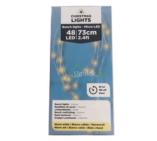 Гирлянда светодиодная Lumineo 486107 73 cм 48 LED String lights Micro Led теплый белый
