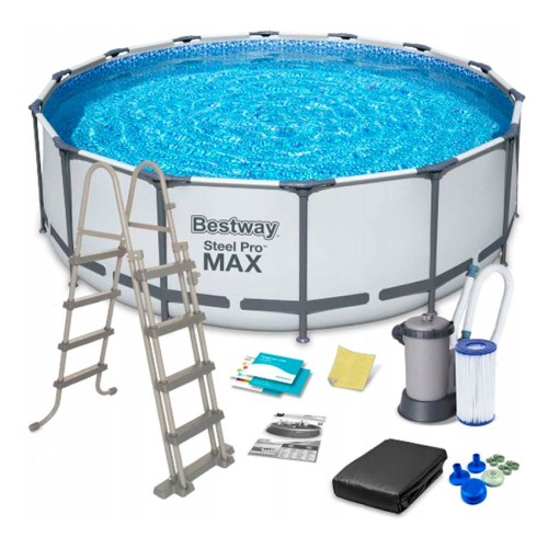 Каркасный бассейн Bestway Steel Pro MAX 5612Z (488x122, с фильтр-насосом и лестницей)