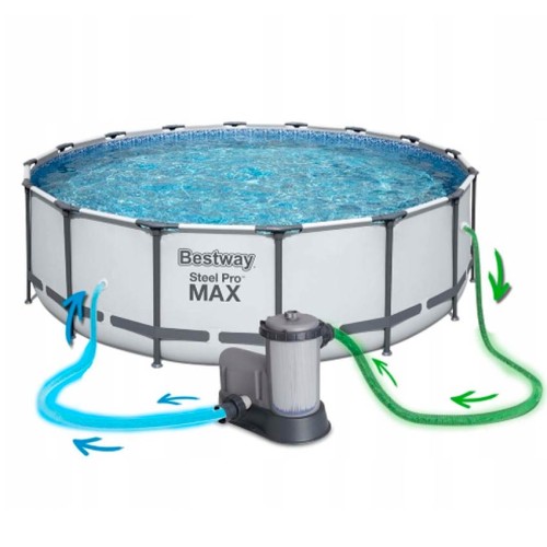 Каркасный бассейн Bestway Steel Pro MAX 5612Z (488x122, с фильтр-насосом и лестницей)