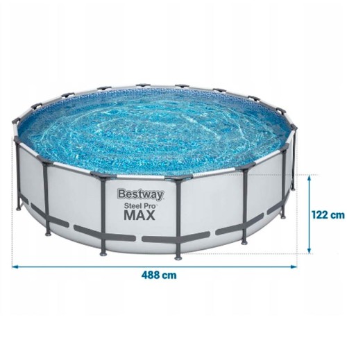 Каркасный бассейн Bestway Steel Pro MAX 5612Z (488x122, с фильтр-насосом и лестницей)