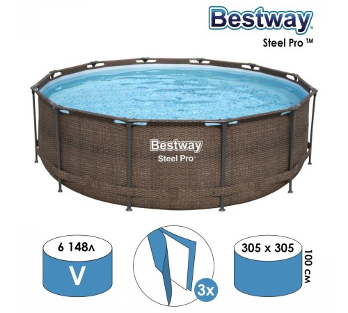 Бассейн каркасный BestWay 5617P Steel Pro 305x100 см