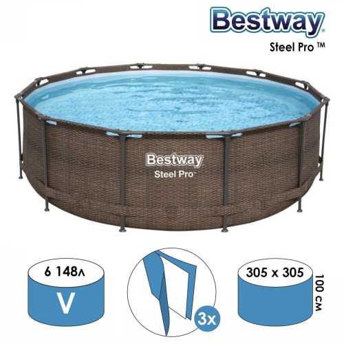 Бассейн каркасный BestWay 5617P Steel Pro 305x100 см
