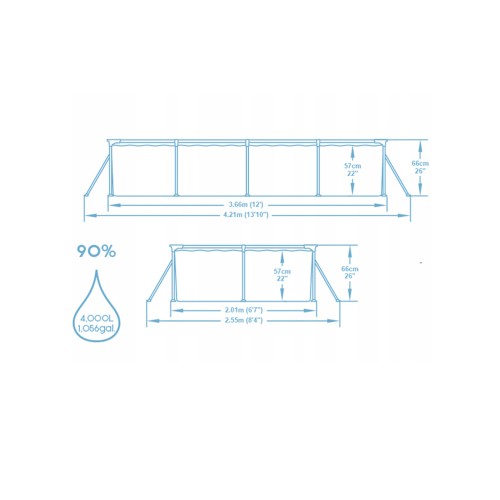 Бассейн каркасный Bestway 561FT 366x201x66см