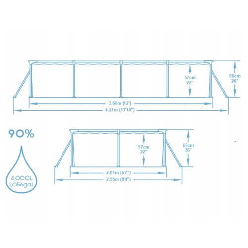 Бассейн каркасный Bestway 561FV 366x201x66см