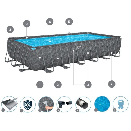 Бассейн каркасный Bestway 561KG  зимостойкий APX365  732x366x132см
