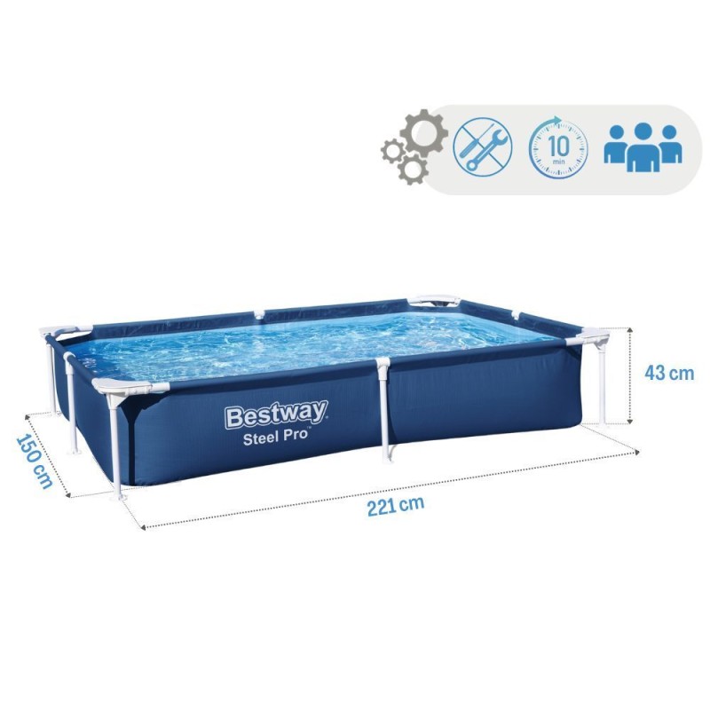 Бассейн каркасный Bestway 56401 Steel Pro 221x150x43см 56401 - фото 2 | Ugolok.by