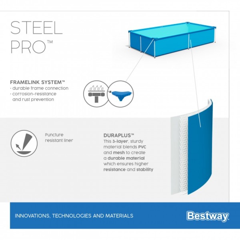 Бассейн каркасный Bestway 56401 Steel Pro 221x150x43см 56401 - фото 4 | Ugolok.by