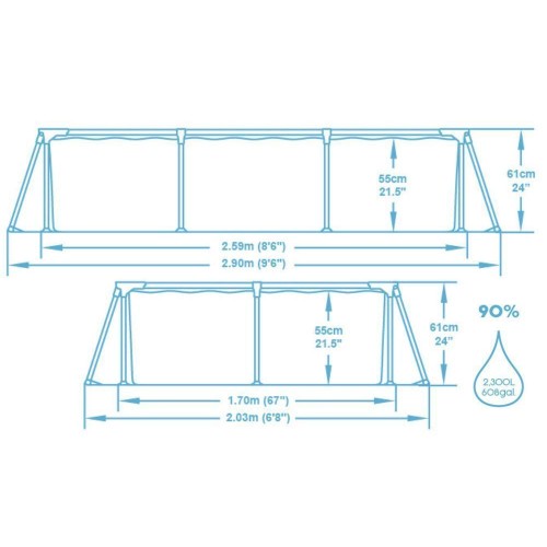 Бассейн каркасный Bestway 56403 Steel Pro 259x170x61см 