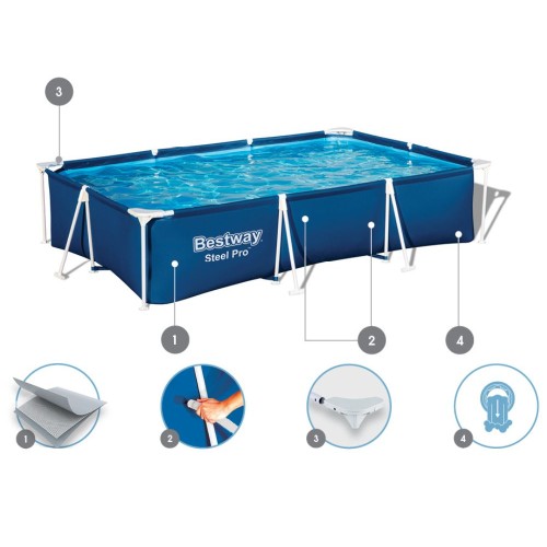 Бассейн каркасный Bestway56404  Steel Pro 300x201x66 см 