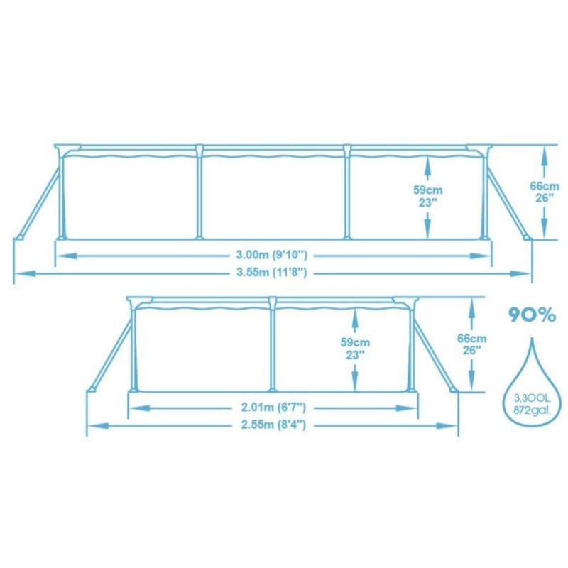 Бассейн каркасный Bestway 56404 Steel Pro 300x201x66 см  56404 - фото 5 | Ugolok.by