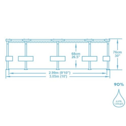 Бассейн каркасный Bestway 56408 Steel Pro MAX 305x76 см