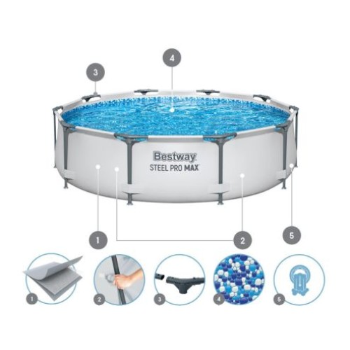 Бассейн каркасный Bestway 56408 Steel Pro MAX 305x76 см
