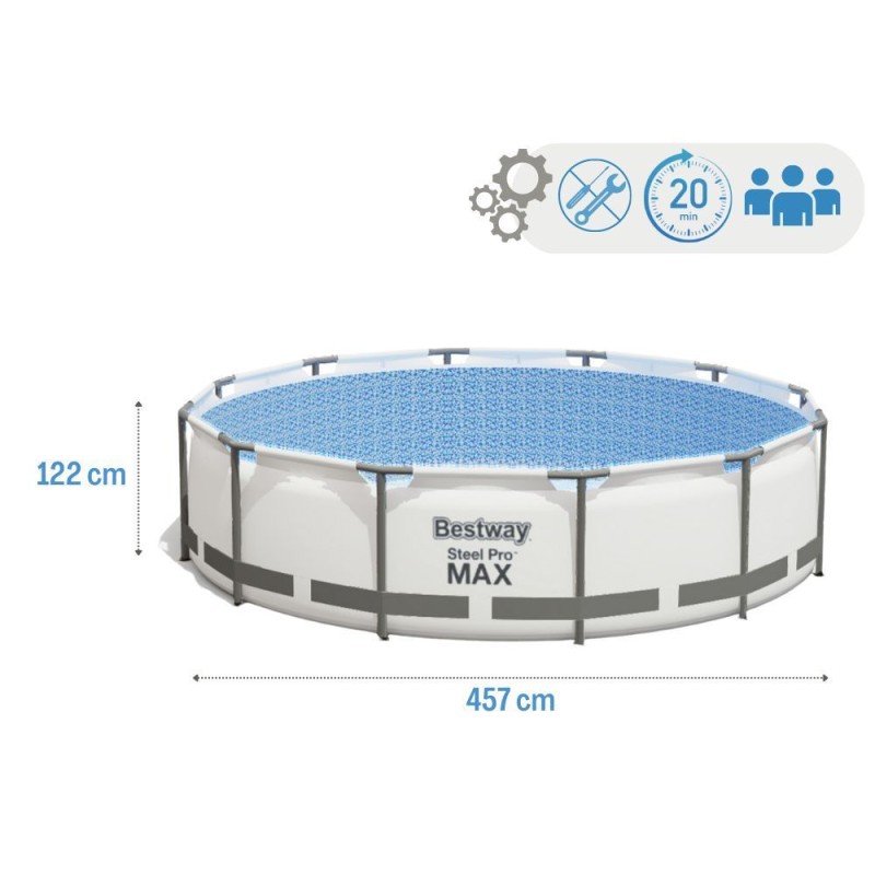 Бассейн каркасный Bestway 56438 Round steel Pro MAX 457x122  56438 - фото 3 | Ugolok.by
