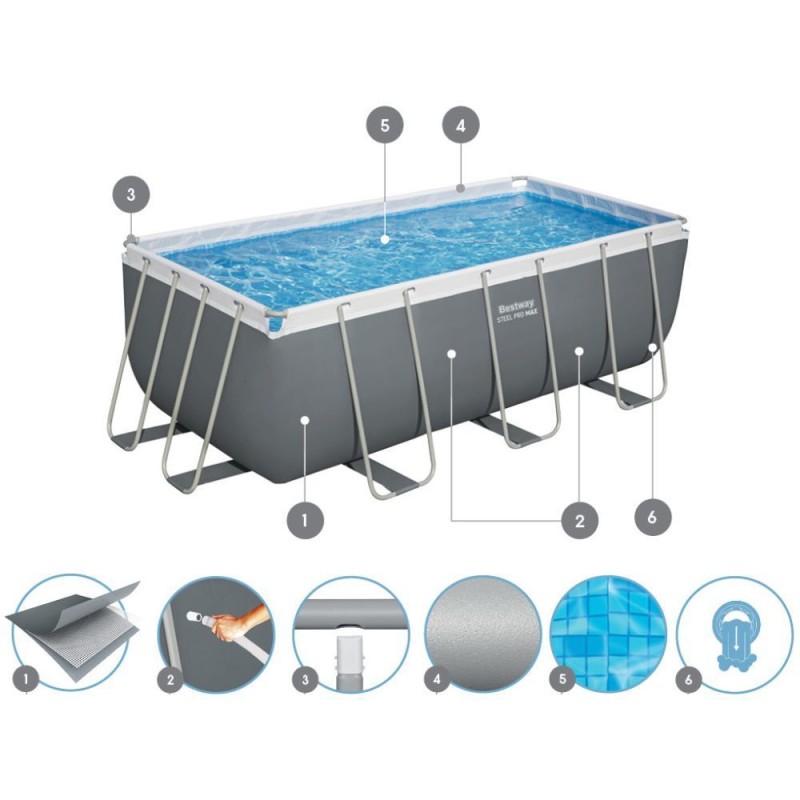 Бассейн каркасный Bestway 56441 Power Steel 404х201х100см  56441 - фото 3 | Ugolok.by