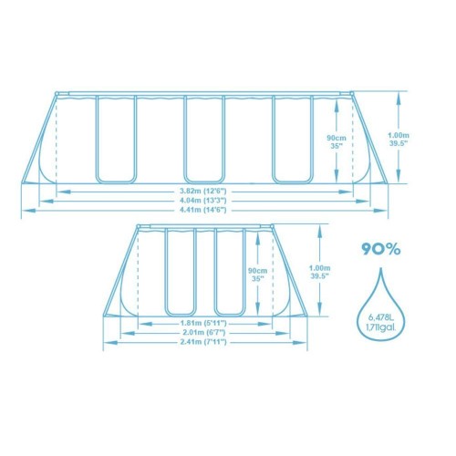 Бассейн каркасный Bestway 56441 Power Steel 404х201х100см 