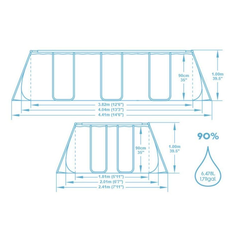 Бассейн каркасный Bestway 56441 Power Steel 404х201х100см  56441 - фото 5 | Ugolok.by