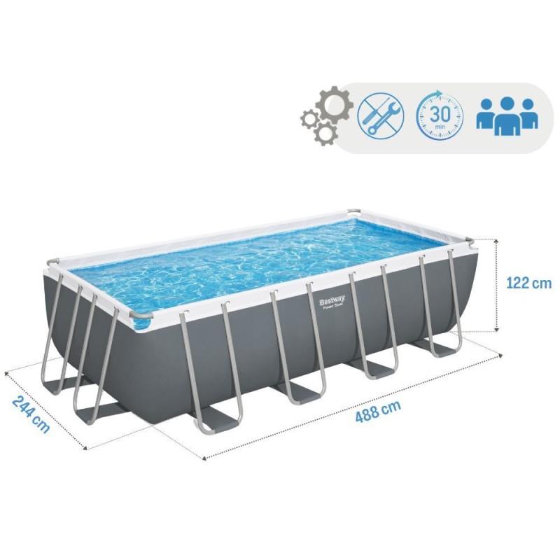 Бассейн каркасный Bestway 56670 Steel Pro MAX 488х244х122см  56670 - фото 4 | Ugolok.by