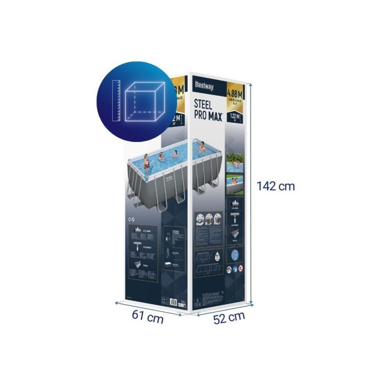 Бассейн каркасный Bestway 56670 Steel Pro MAX 488х244х122см  56670 - фото 10 | Ugolok.by