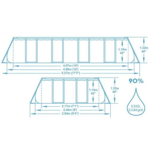 Бассейн каркасный Bestway 56670 Steel Pro MAX 488х244х122см 
