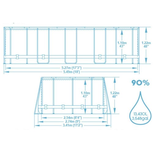 Бассейн каркасный Bestway 56716 Steel Pro MAX 549х274х122см