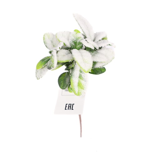 Ветка декоративная с заснеженными листьями, 22 см (29336) Ветка декоративная с заснеженными листьями, 22 см (29336)