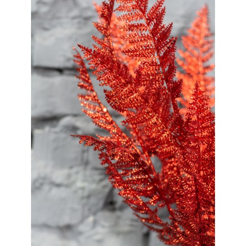 Ветка декоративная папоротник красный, 68 см (39445)
